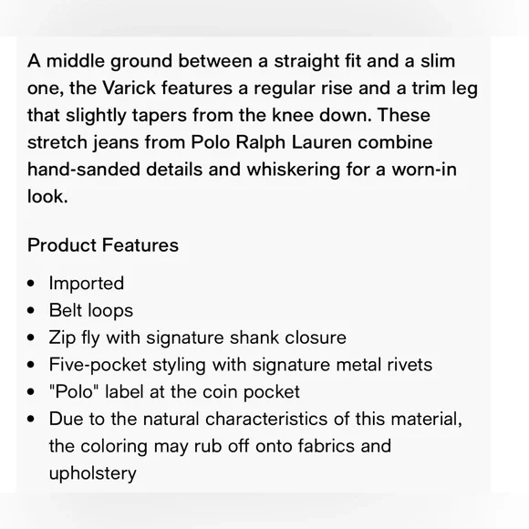 Polo Ralph Lauren Men's Varick Slim Straight Jeans - Picture 6 of 6